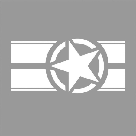Sticker autoadeziv pentru vehicule Off Road, model "Army Star", dimensiune 90 x 43 cm, culoare Alba [1]
