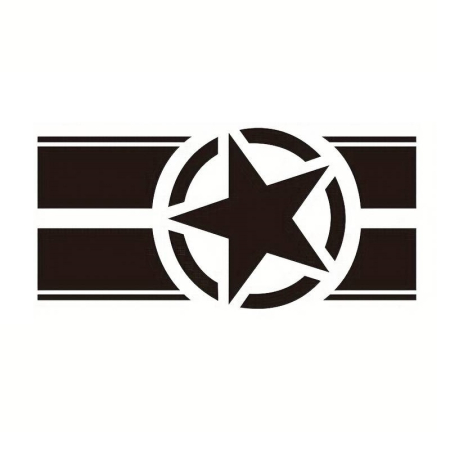 Sticker autoadeziv pentru vehicule Off Road, model "Army Star", dimensiune 90 x 43 cm, culoare Neagra [1]