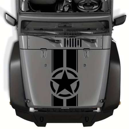 Stickere si Printuri - Sticker autoadeziv pentru vehicule Off Road, model "Army Star", dimensiune 90 x 43 cm, culoare Neagra