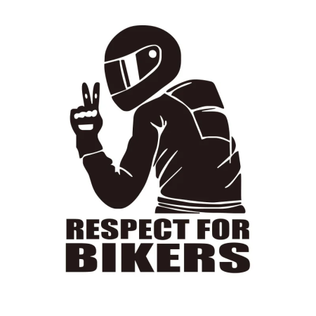 Sticker autoadeziv pentru vehicule Off Road, model "Respect For Bikers", dimensiune 17 x 12 cm, culoare Neagra [1]