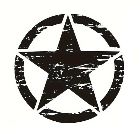 Sticker autoadeziv pentru vehicule Off Road, model "Rusted Army Star", dimensiune 50 x 50 cm, culoare Neagra [1]