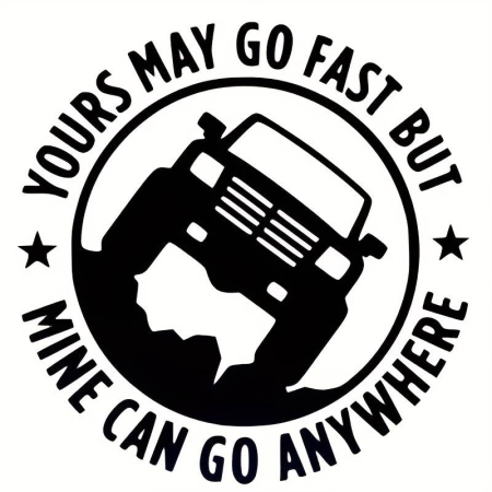 Sticker autoadeziv pentru vehicule Off Road, model "You Can Go Fast", dimensiune 30 x 30 cm, culoare Neagra [1]