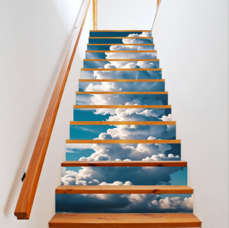 Stickere si Printuri - Sticker decorativ pentru scari interioare, print autoadeziv de inalta rezolutie, dimensine 200 x 124 cm, cod: AVX-STAIRS-08