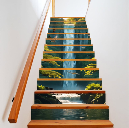 Stickere si Printuri - Sticker decorativ pentru scari interioare, print autoadeziv de inalta rezolutie, dimensine 200 x 124 cm, cod: AVX-STAIRS-11