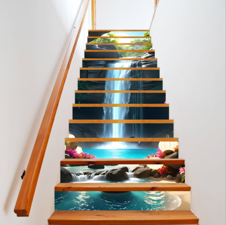 Stickere si Printuri - Sticker decorativ pentru scari interioare, print autoadeziv de inalta rezolutie, dimensine 200 x 124 cm, cod: AVX-STAIRS-12