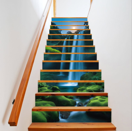 Stickere si Printuri - Sticker decorativ pentru scari interioare, print autoadeziv de inalta rezolutie, dimensine 200 x 124 cm, cod: AVX-STAIRS-14