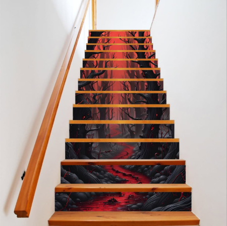 Stickere si Printuri - Sticker decorativ pentru scari interioare, print autoadeziv de inalta rezolutie, dimensine 200 x 124 cm, cod: AVX-STAIRS-15