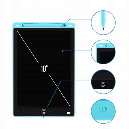 Tableta grafica de 10" pentru copii, culoare Albastra, AVX-WT-RYMT-8.502-BLUE [1]