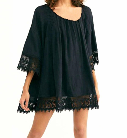 Accesorii Gradina - Tunica, Rochie de plaja aerisita, uÈ™oara È™i delicata, culoare Neagra, dimensiune Universala