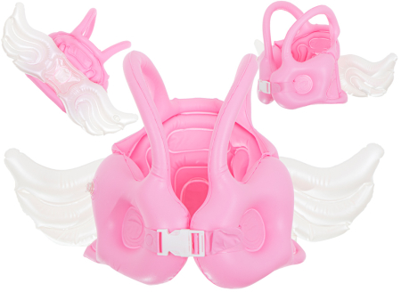 Accesorii Gradina - Vesta gonflabila de inot cu aripioare, pentru copii, culoare Roz