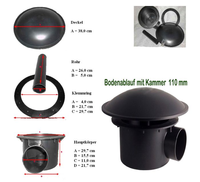 Sifon de pardoseala de 110 mm ABS [2]