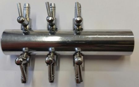 Aerare iazuri - Distribuitor aer cu 6 robineti din inox