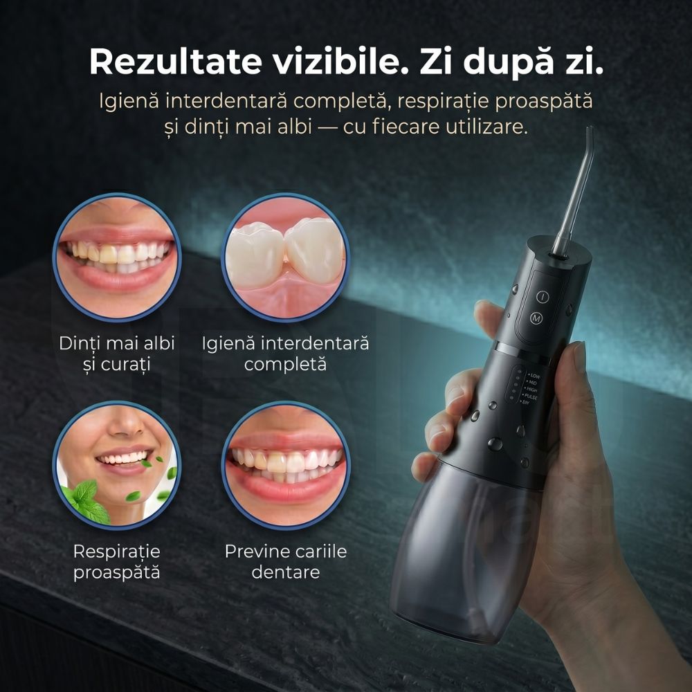 Prevenirea cariilor și a respirației urât mirositoare prin igienizarea zilnică cu irigatorul bucal iBLU smart