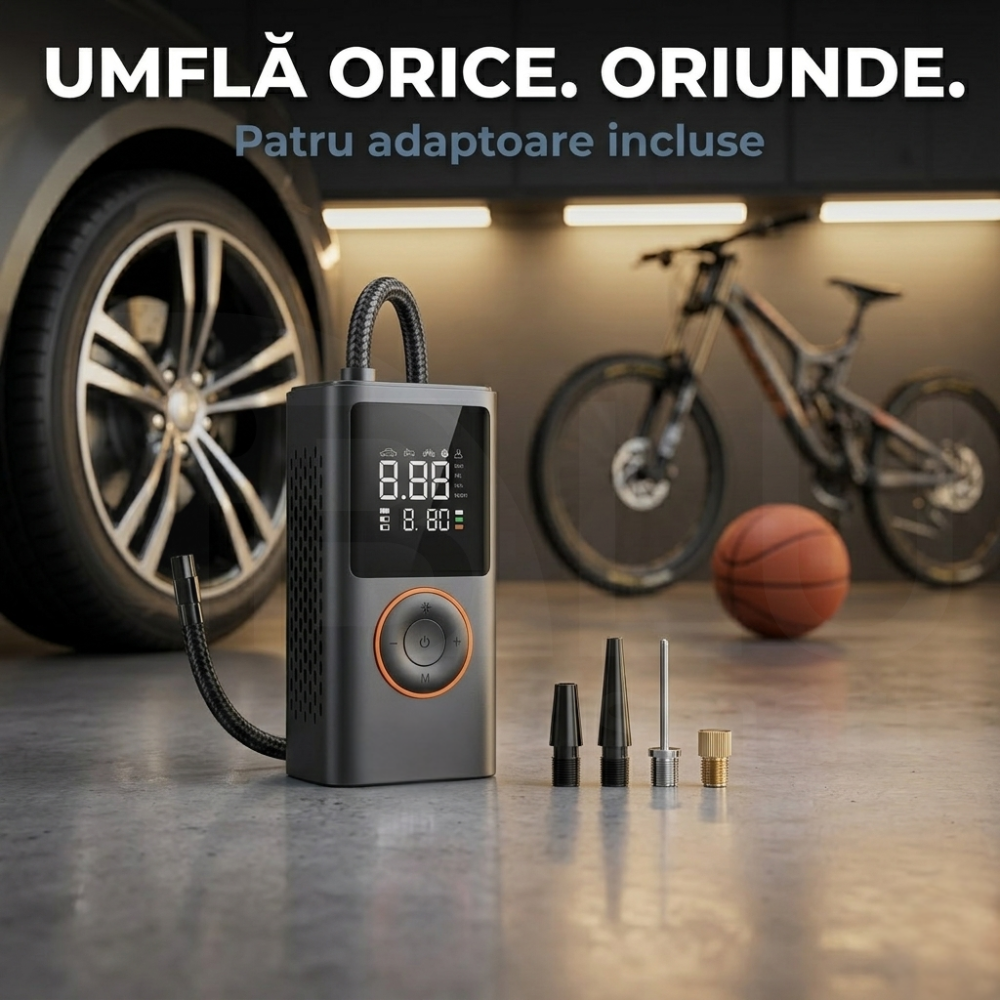 Umflă orice — patru adaptoare incluse