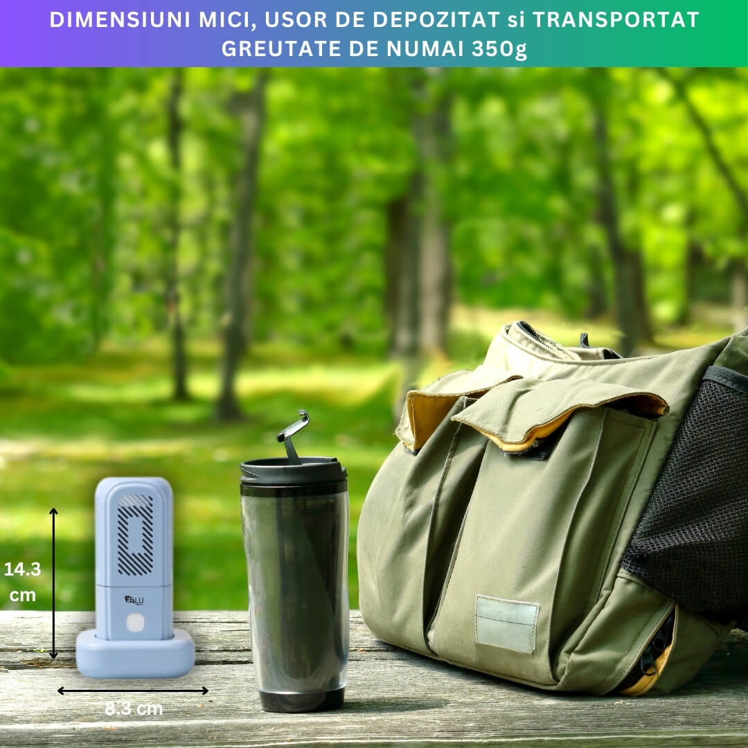 Purificator Alimente iBLU smart, Curatare, Sterilizare, Dezinfectare Fructe, Legume, Cereale sau Carne, Indeparteaza 99% din Bacterii, Pesticide si Hormonii din Mancare, Tehnologie OH-Ion, Portabil, IPX7 Incarcare Wireless prin Inductie, Albastru