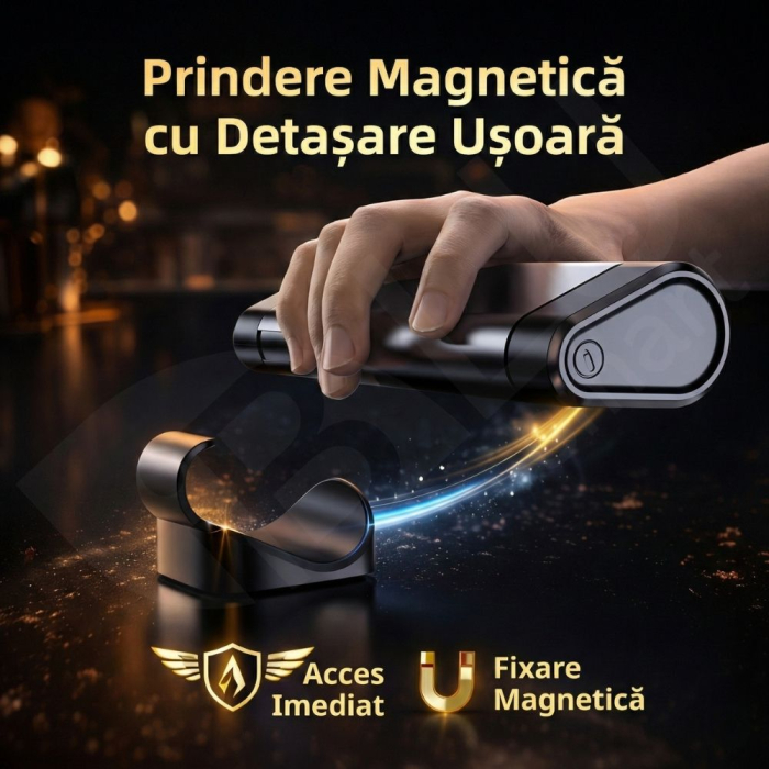 Suport Număr Telefon Auto iBLU smart™ 3-în-1 cu Cifre Rotative (Rulou), Privacy Mode, Ciocan Urgență Tungsten cu Arc (Spargere geam lateral fără efort), Cutter Centură, Include Geam Testare, Aluminiu, Rezistent la temperaturi înalte, Negru [4]
