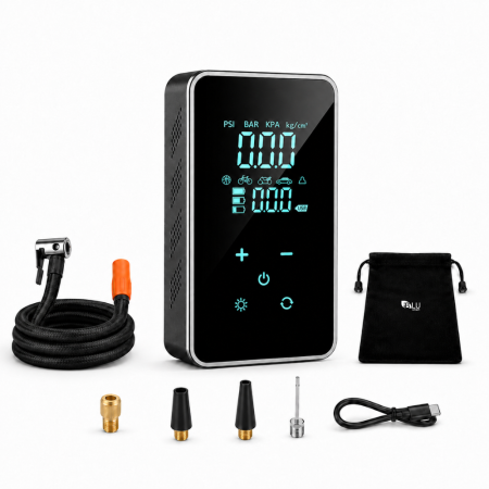 Compresor Auto Digital Portabil 6 în 1 cu Ecran LED Full-Touch, Multifuncțional