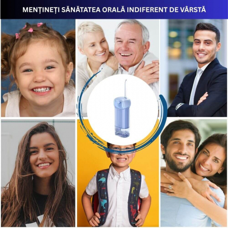 Irigator Oral iBLU Smart – Mini, UV, 4 Capete, 4 Moduri, Rezervor Retractabil [9]