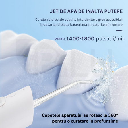 Irigator Oral Profesional pentru Duș Bucal cu Rezervor Detașabil, Portabil, 6 Capete, Negru [2]