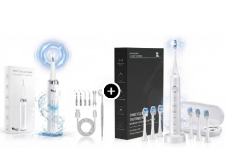 Kit Dentiție Perfectă iBLU smart — Detartraj Ultrasonic Alb + Periuță Sonică [0]