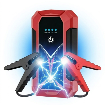 Redresoare și Startere Auto - Starter Auto Portabil iBLU smart®, 2000A, 12V, Power Bank integrat, Lanternă LED 4-în-1, Roșu/Negru