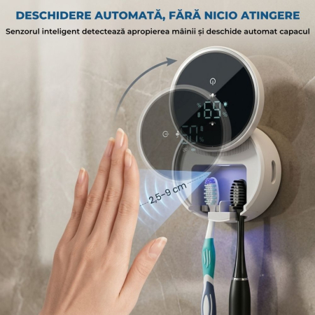 Sterilizator UV pentru o Periuță de Dinți, Senzor Deschidere-Închidere Automată, Alb [5]