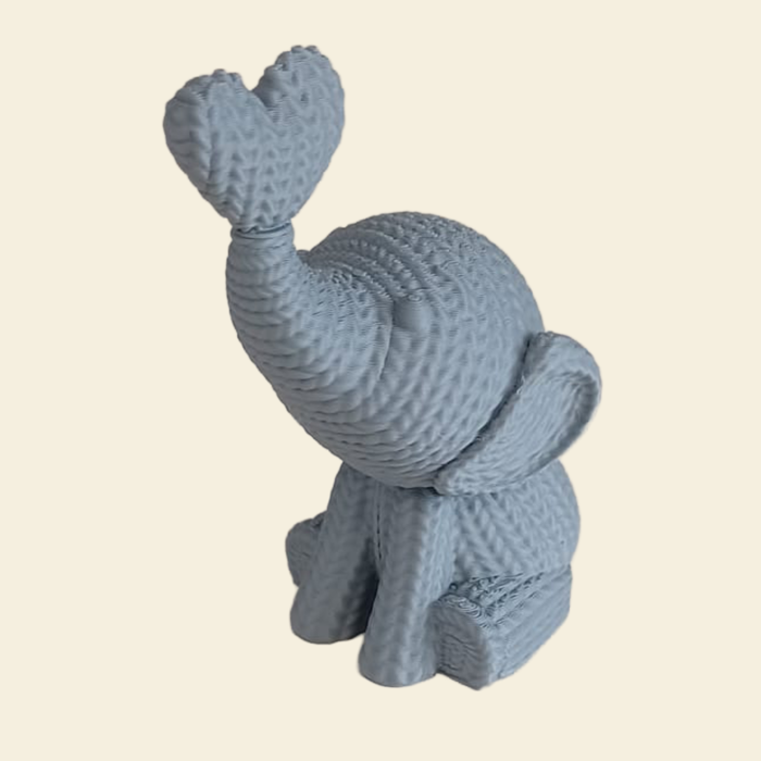Decor Elefant cu Inimă gri – textură împletită | Idearium [2]