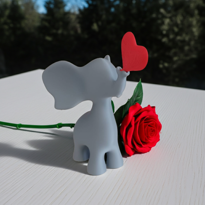 Decor Elefant cu Inimă roșie detașabilă – Figurină decorativă 3D | Idearium [5]