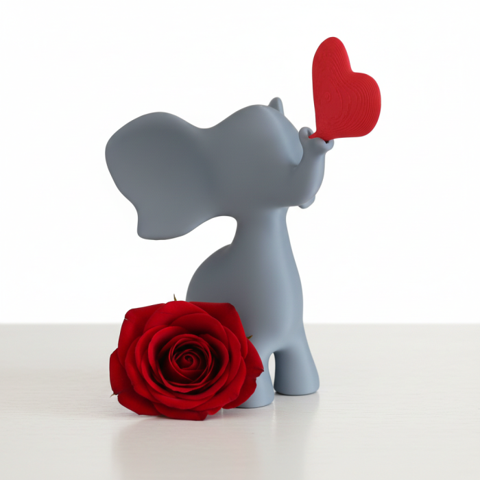 Decor Elefant cu Inimă roșie detașabilă – Figurină decorativă 3D | Idearium [3]