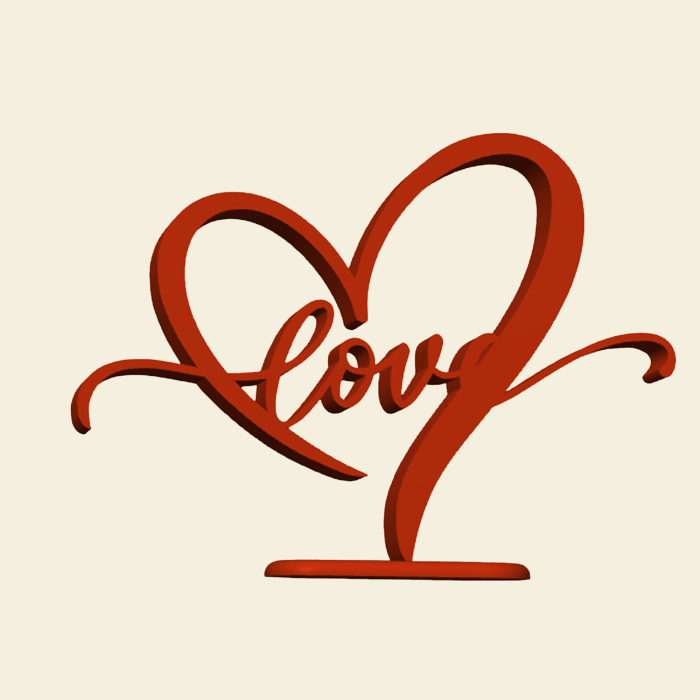 Decor Inimă cu mesaj „Love” pe suport – Idearium [2]