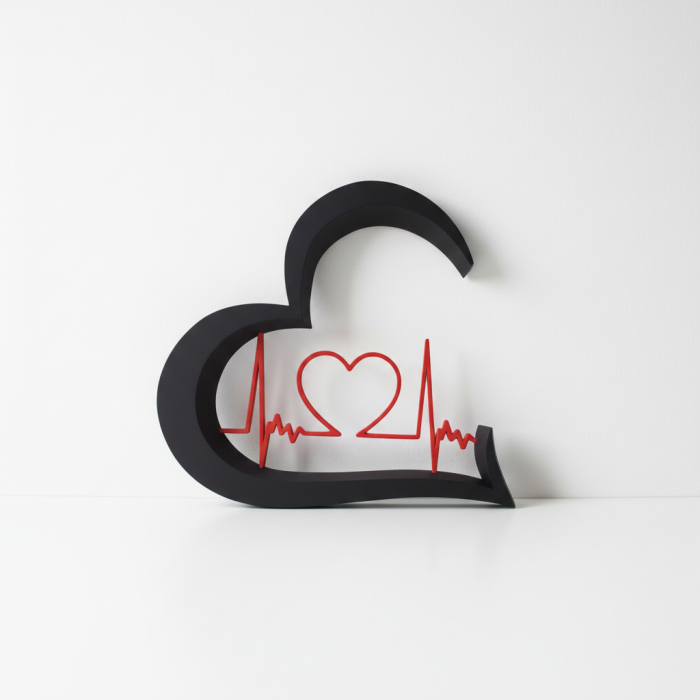 Decor Inimă Line Art cu puls – Idearium [3]