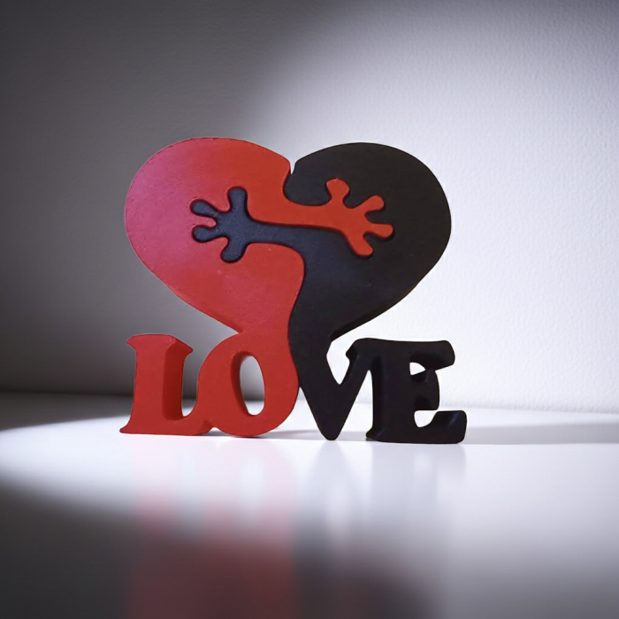 Decor Inimă Puzzle cu mesaj „LOVE” – Idearium [2]