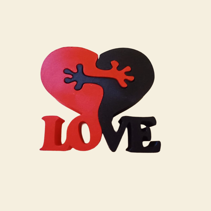 Decor Inimă Puzzle cu mesaj „LOVE” – Idearium [2]