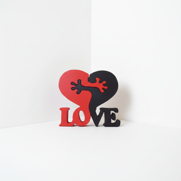 Decor Inimă Puzzle cu mesaj „LOVE” – Idearium [5]