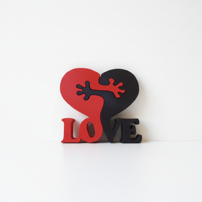 Decor Inimă Puzzle cu mesaj „LOVE” – Idearium [4]