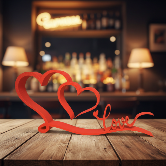 Decor Inimi Line Art cu mesaj „Love” – Idearium [4]