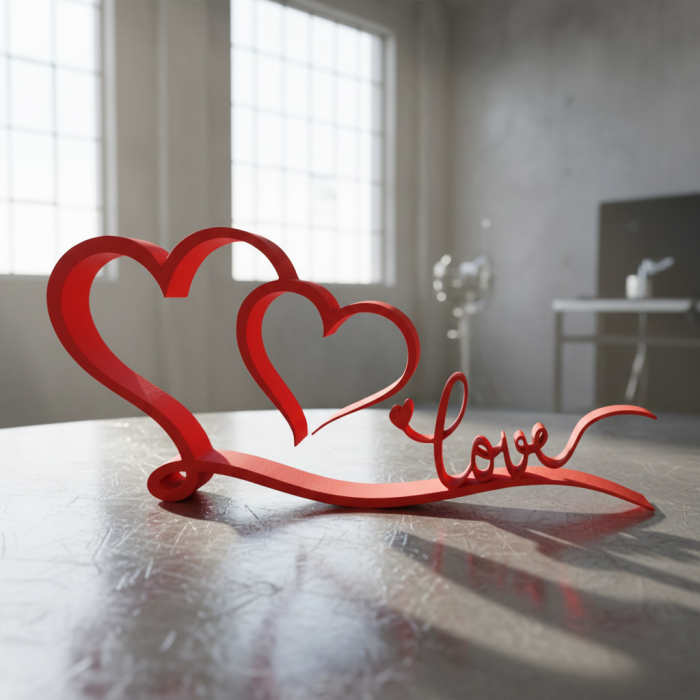 Decor Inimi Line Art cu mesaj „Love” – Idearium [3]