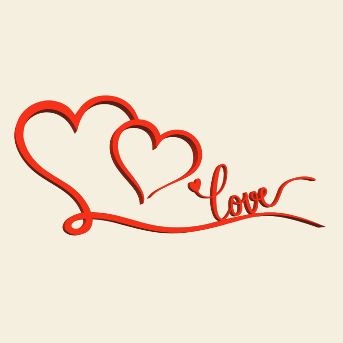 Decor Inimi Line Art cu mesaj „Love” – Idearium [2]