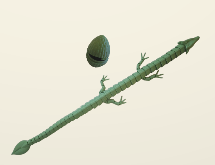 Dragon articulat 3D cu ou de dragon infiletabil și pui – Idearium [9]
