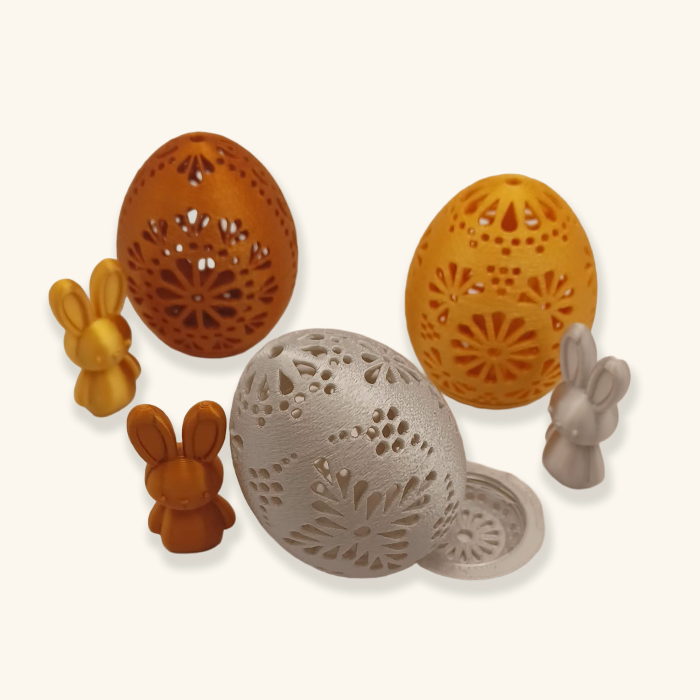 Set 3 Ouă de Paște Elegance cu Iepurași în Interior Idearium [4]