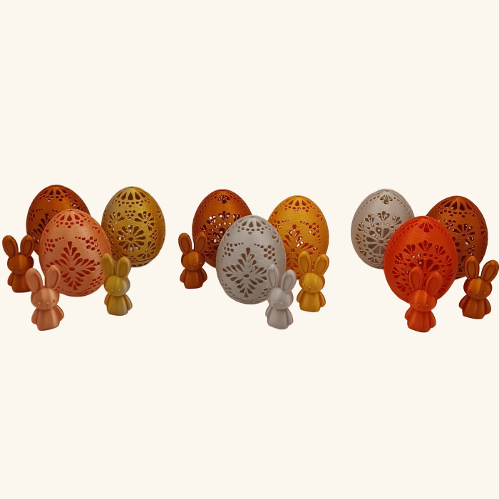 Set 3 Ouă de Paște Elegance cu Iepurași în Interior Idearium [2]