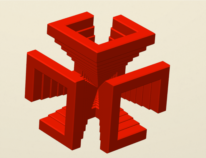 Structură geometrică demonstrativă 3D cu iluzie optică – Idearium [2]