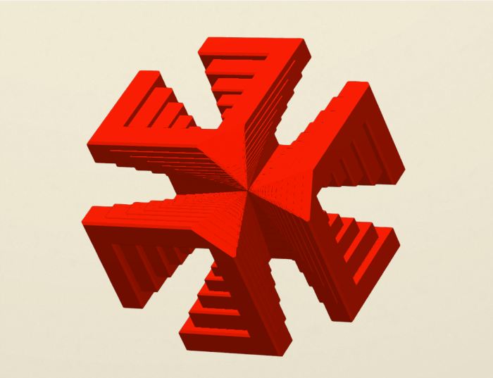 Structură geometrică demonstrativă 3D cu iluzie optică – Idearium [6]