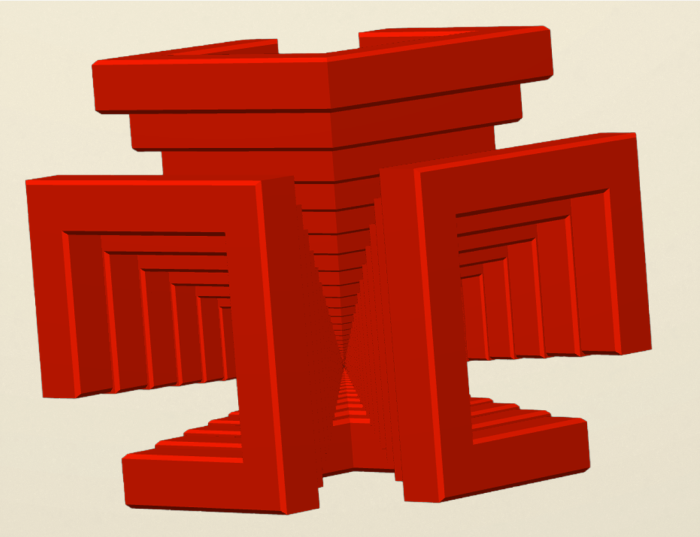 Structură geometrică demonstrativă 3D cu iluzie optică – Idearium [3]