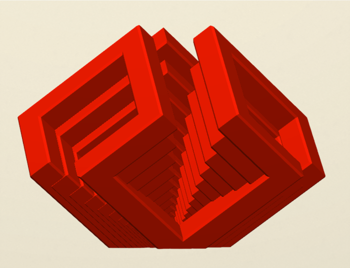 Structură geometrică demonstrativă 3D cu iluzie optică – Idearium [4]