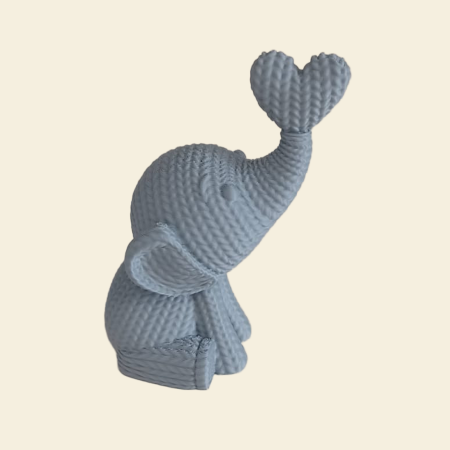 Valentine’s - Decor Elefant cu Inimă gri – textură împletită | Idearium