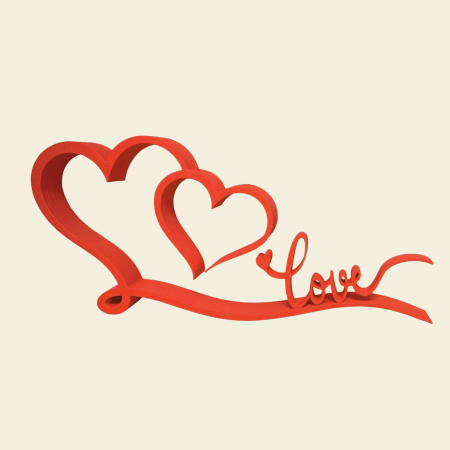 Valentine’s - Decor Inimi Line Art cu mesaj „Love” – Idearium
