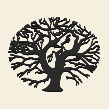 DESIGN & HOME - Decor perete Copacul Vieții Idearium – Yin & Yang 23 cm