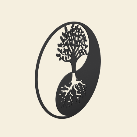 Decoruri & Sculpturi - Decor perete Copacul Vieții Idearium – Yin & Yang 23 cm