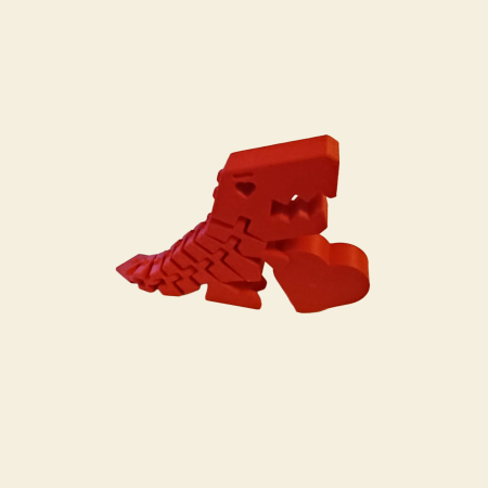 News - Dino articulat cu inimă – obiect simbolic 3D | Idearium